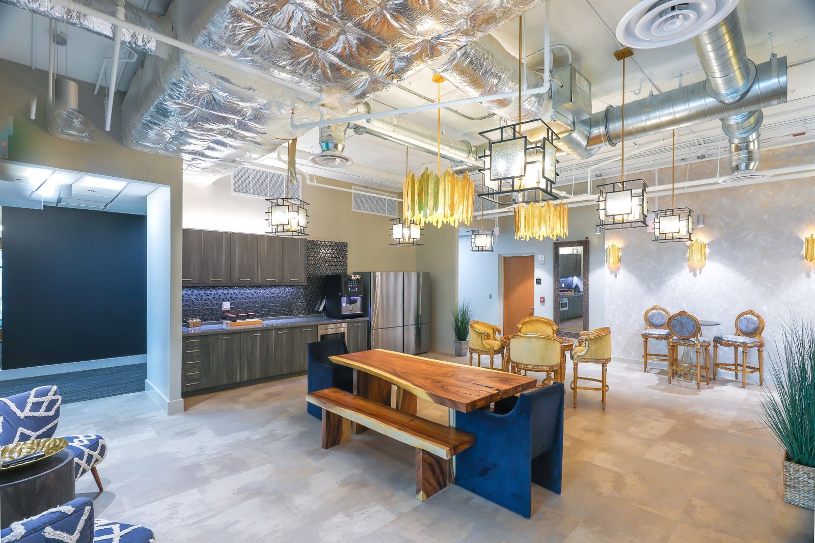Cafe and kitchen lounge at Quest Workspaces 121 Alhambra Plaza